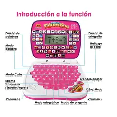 GENERAL - Mini Computador De Juguete Didactico Y Educativo Rosa EspañolInglés