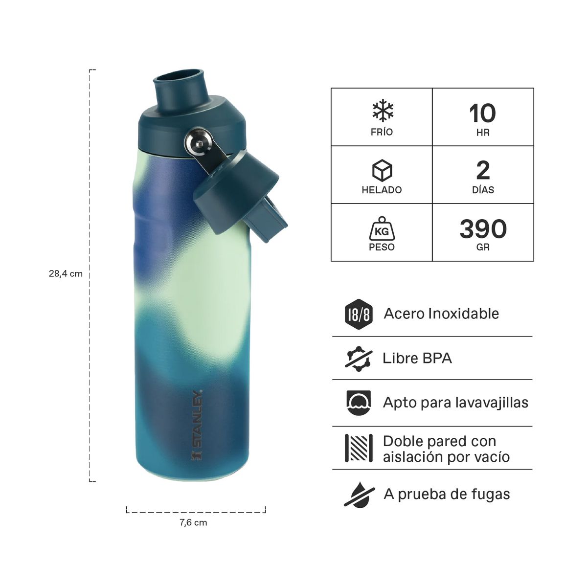 STANLEY - Botella Térmica Stanley Fast Flow Coastal Teal Motion - 709 ml