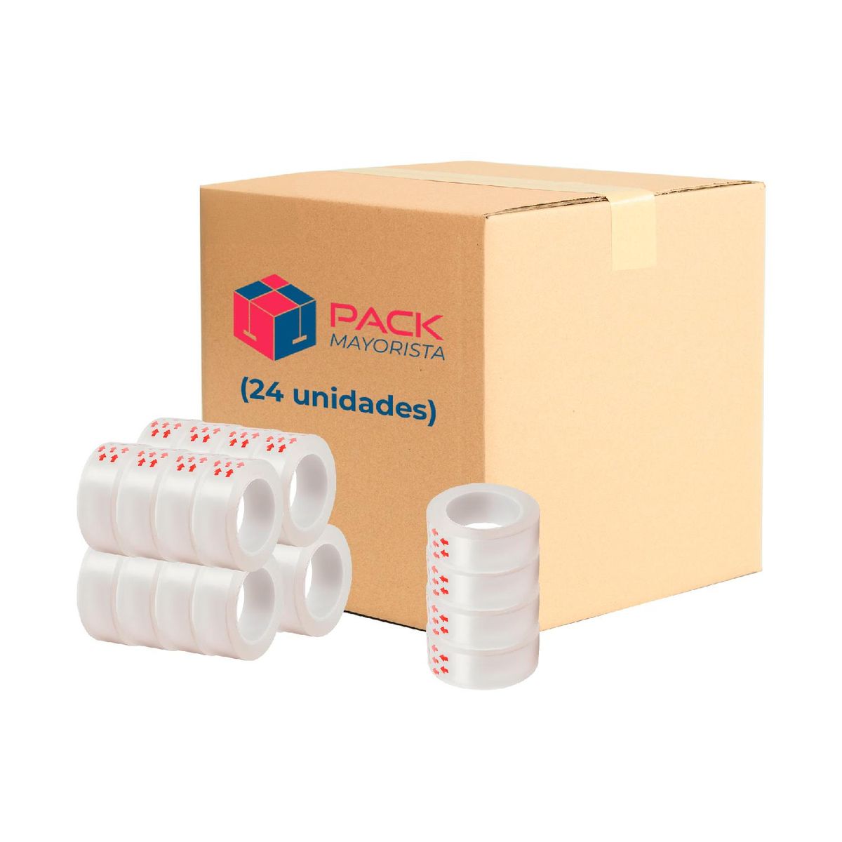 GENERICO - Cinta Adhesiva Scotch 18mm*30m Pack Mayorista - 24 uds