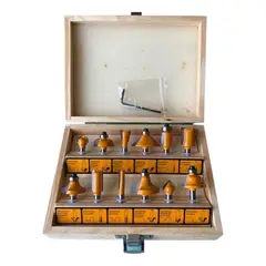 INGCO - Juego 12 Piezas Brocas Fresas 6 Mm Para Router Madera AKRT1201