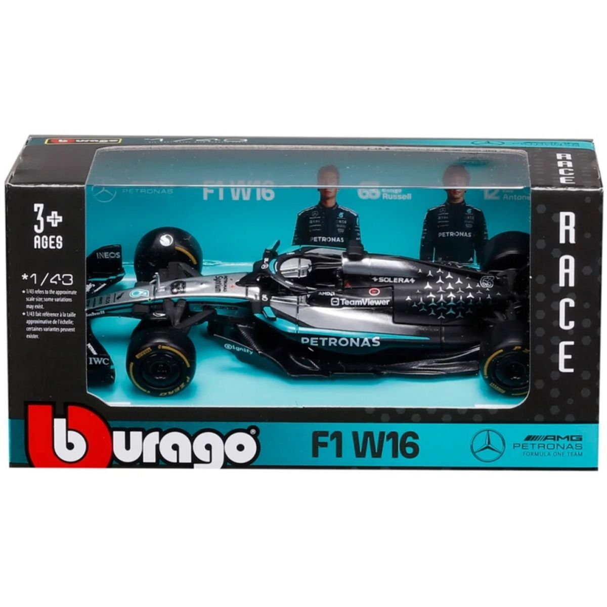 BBURAGO - BURAGO 38237 1-43 RACE FORMULA MERCEDES AMG W16 ( 2025 )