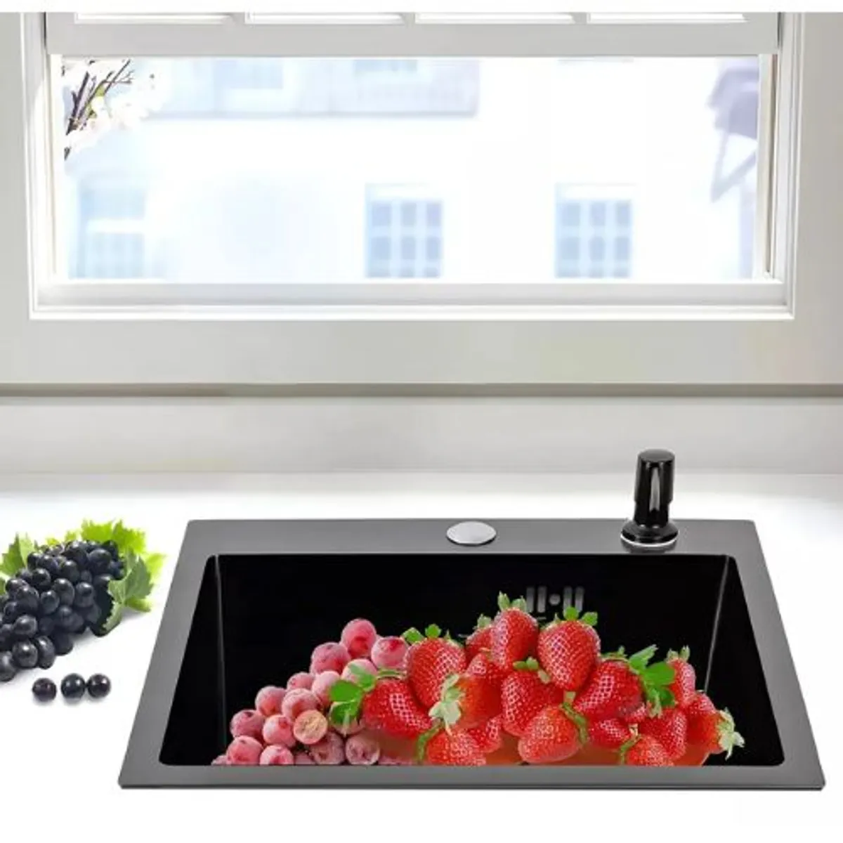 GENERICO - Lavaplatos Simple Empotrado Acero Inoxidable Bajo Cubierta