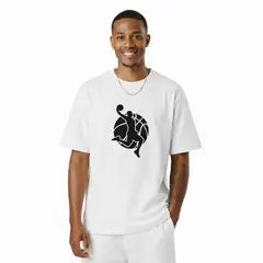 TRIPLE PLAY - Polera Oversize Streetwear 100% Algodón basket