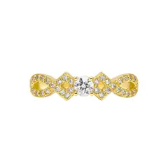 JOYAS LANDEROS - Anillo Solitario con Infinito enchapado en oro de 18k