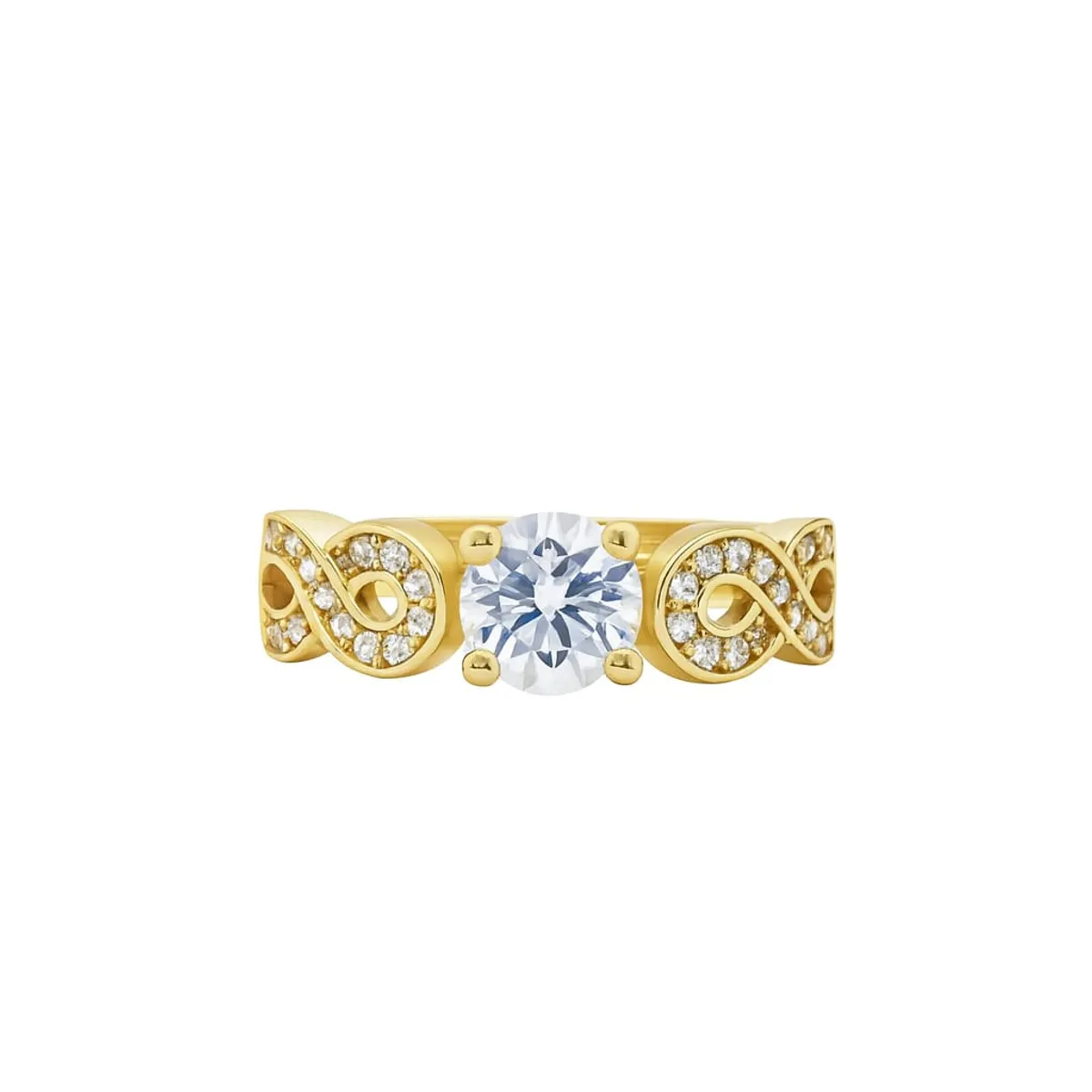 JOYAS LANDEROS - Anillo Solitario con Infinito enchapado en oro de 18k