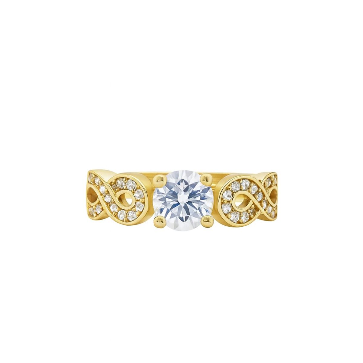 JOYAS LANDEROS - Anillo Solitario con Infinito enchapado en oro de 18k