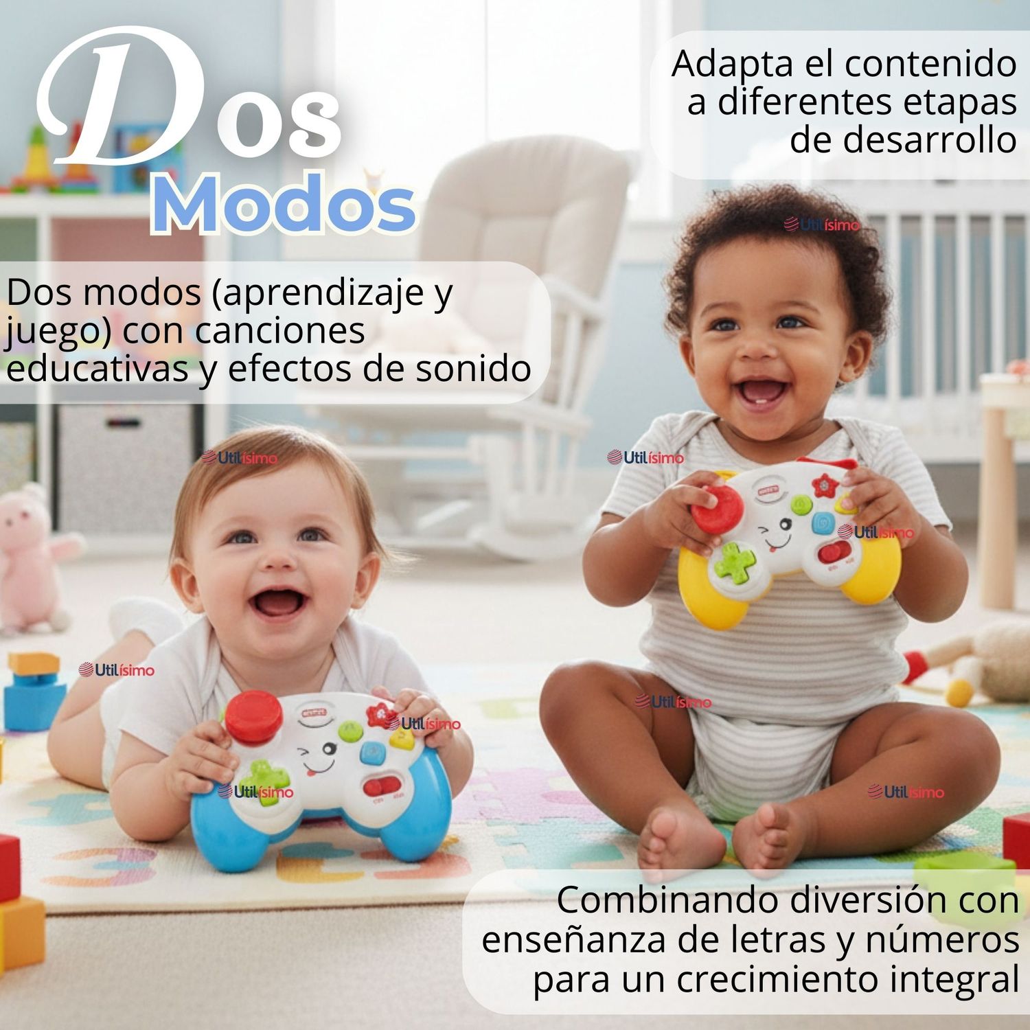 Ballery Mando A Distancia De Juguete Para Bebés Con Luz, Sonido Y Música – Versión Jirafa, Multilingüe (Español, Inglés, Francés), Regalo Sensorial De 1 A 2 Años