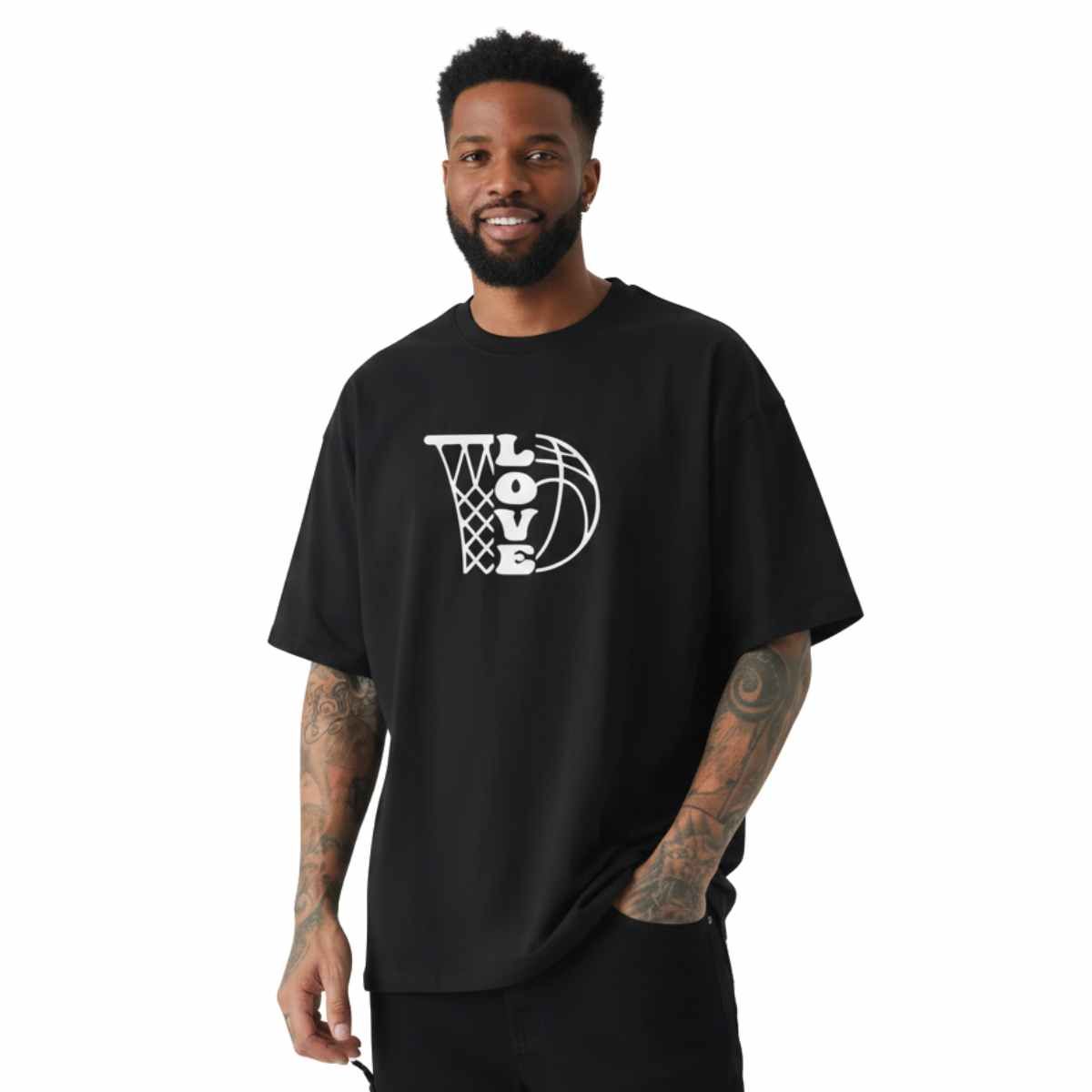 TRIPLE PLAY - Polera Oversize Streetwear 100% Algodón Love basket