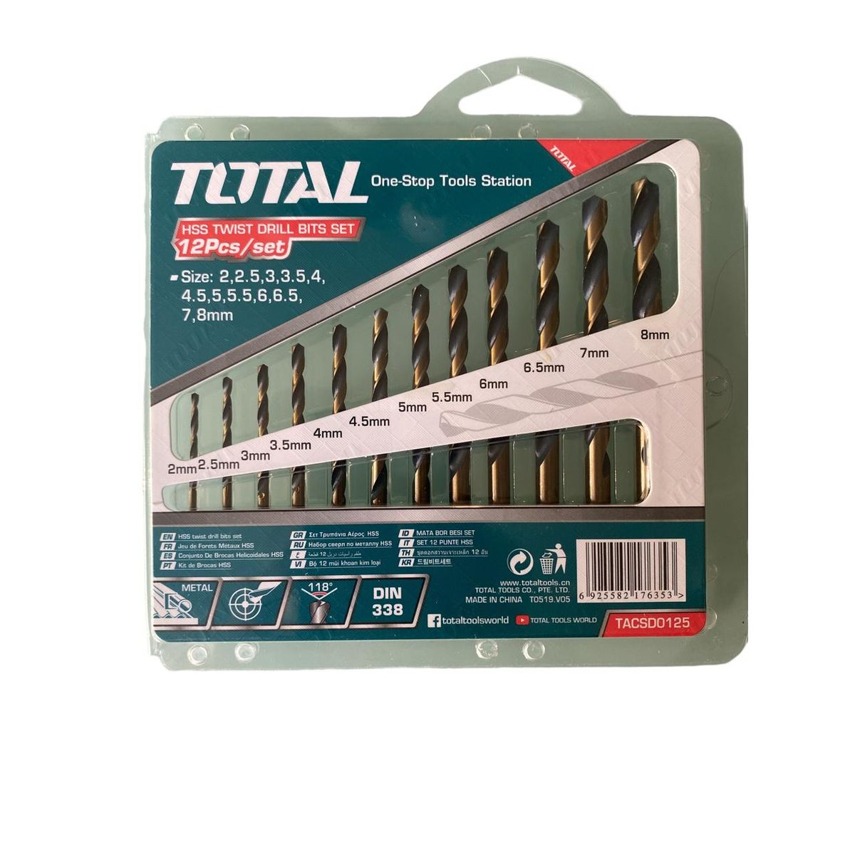 TOTAL - Brocas Para Metal Set 12 Piezas Total TACSD0125