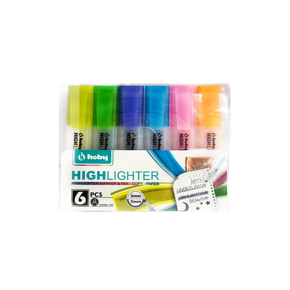 GENERICO - Set de 6 Destacadores Resaltadores Highlighter Hoby