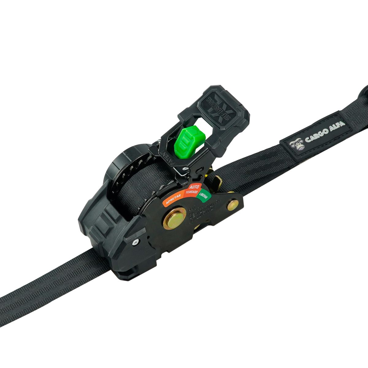 CARGO ALFA - Pack 2un Eslinga Retráctil correa amarre 2,5cm x 3 metros 550kg Cargo Alfa