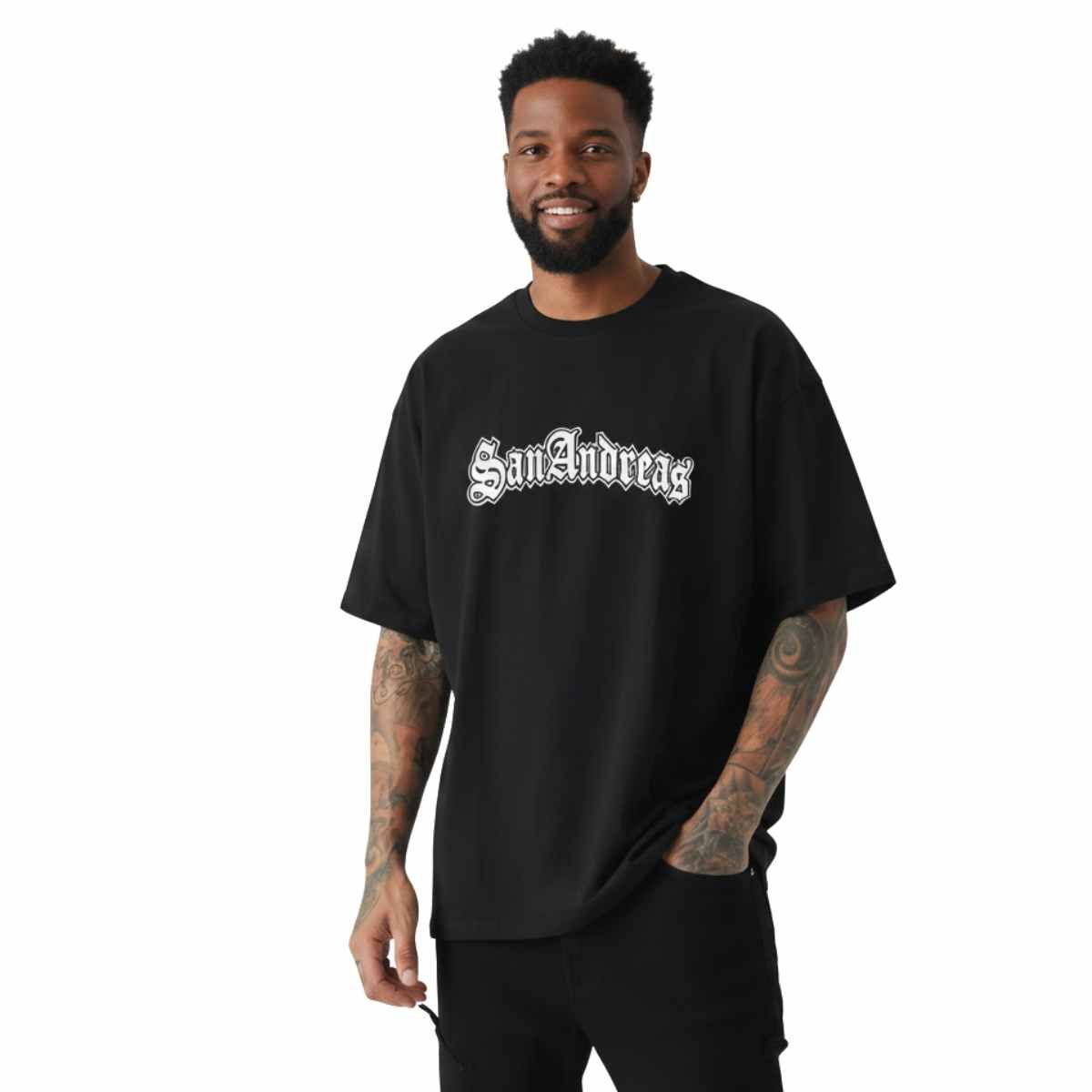 TRIPLE PLAY - Polera Oversize Streetwear 100% Algodón San Andreas