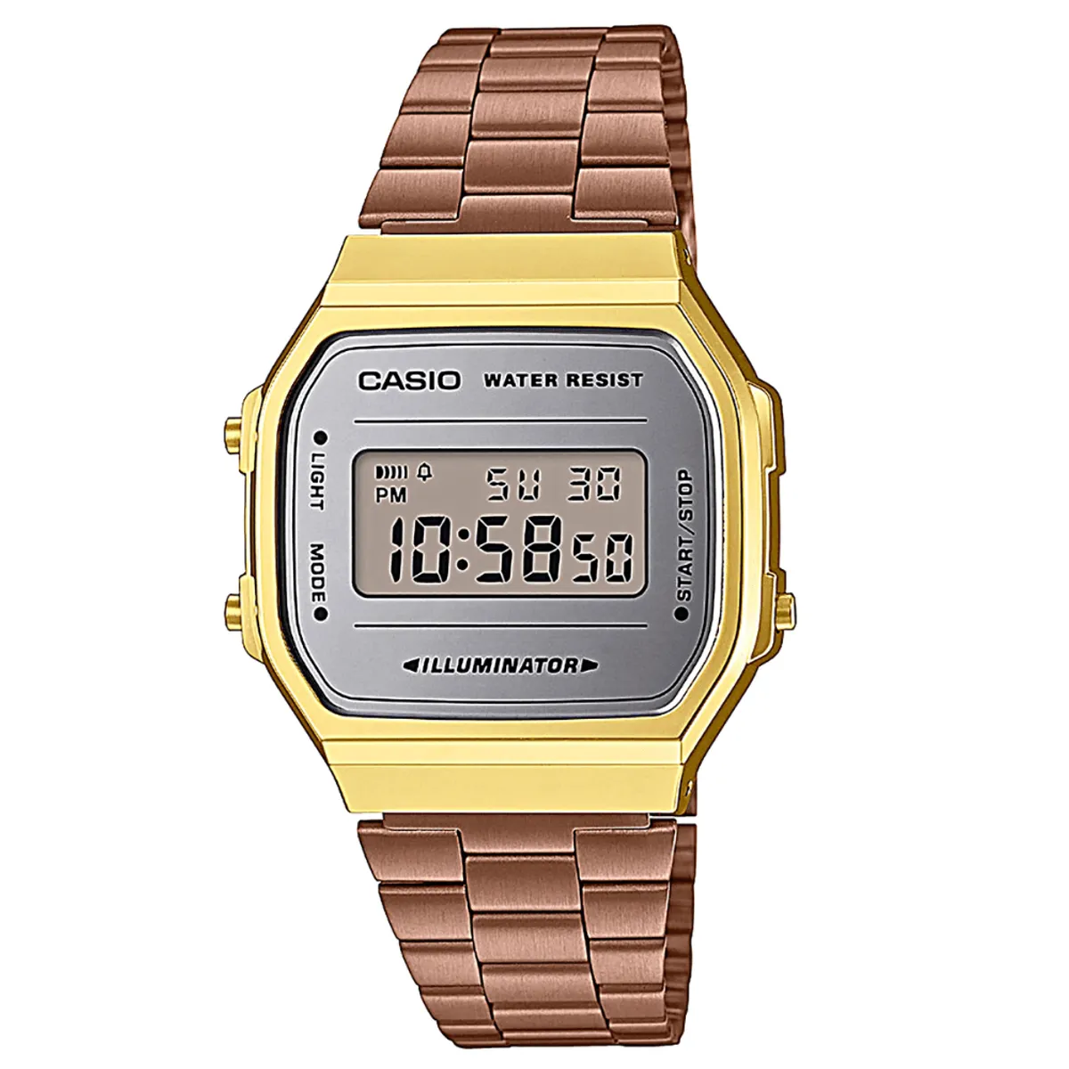 CASIO - RELOJ CASIO A168WECM-5DF BORNCE DORADO PLATEADO