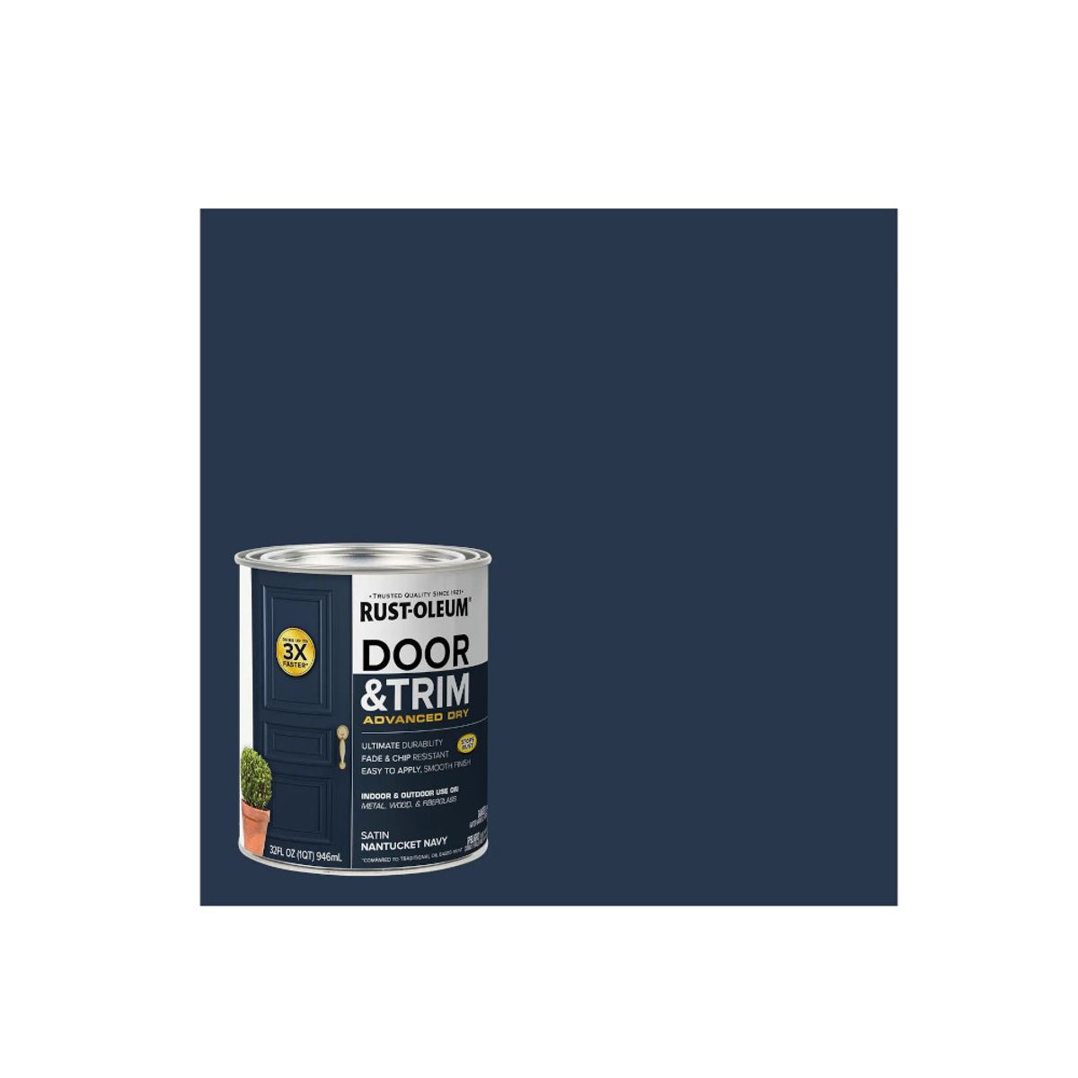 RUST OLEUM - Pinturas Puertas y Molduras Azul Naval Satinado 946mL