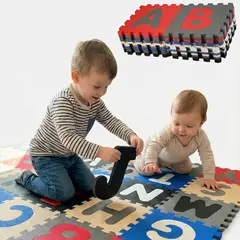 GENERICO - Alfombra Antigolpes Bebé Eva Piezas 30x30 Con Letras A - Z Multicolor Abecedario