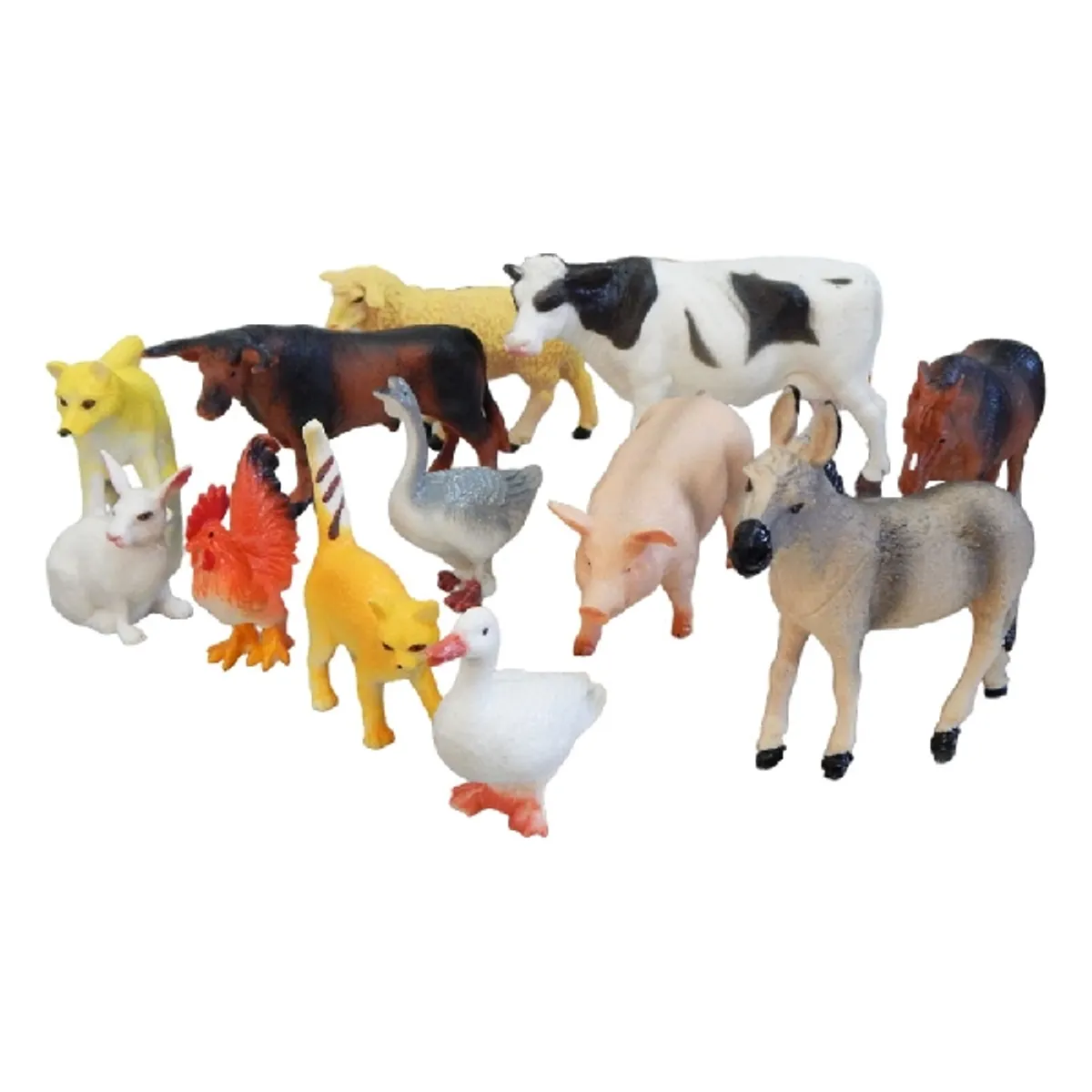 GENERICO - SET DE 6 ANIMALES DE GOMA BLANDA CHICOS