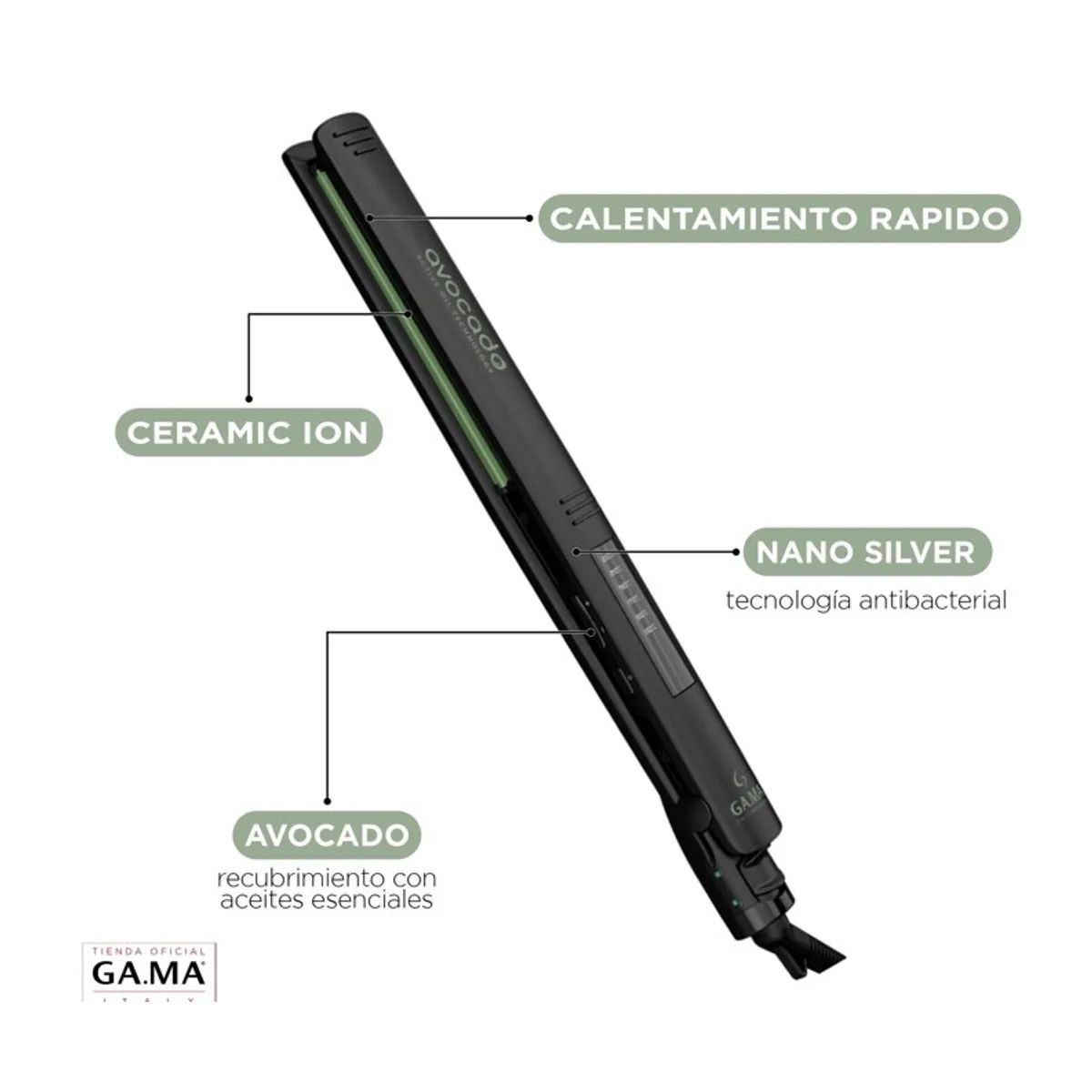 GAMA - PLANCHA ALISADORA ELEGANCE LED AVOCADO DIGITAL GAMA