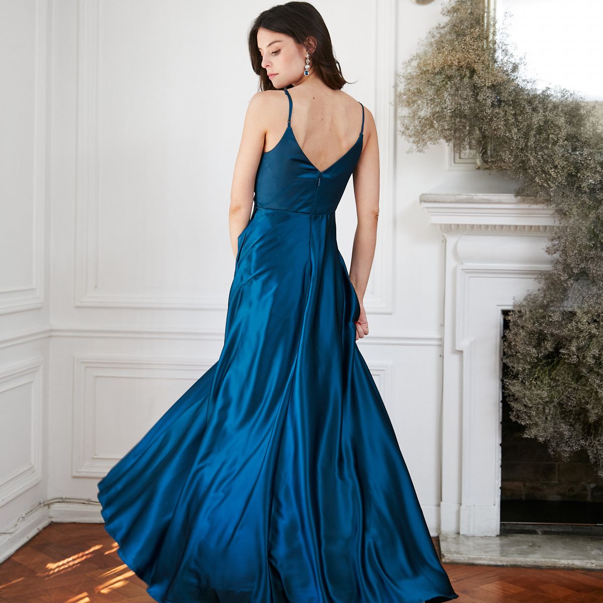 MI PLACARD - Vestido Largo de Fiesta Amaris Turquesa Oscuro