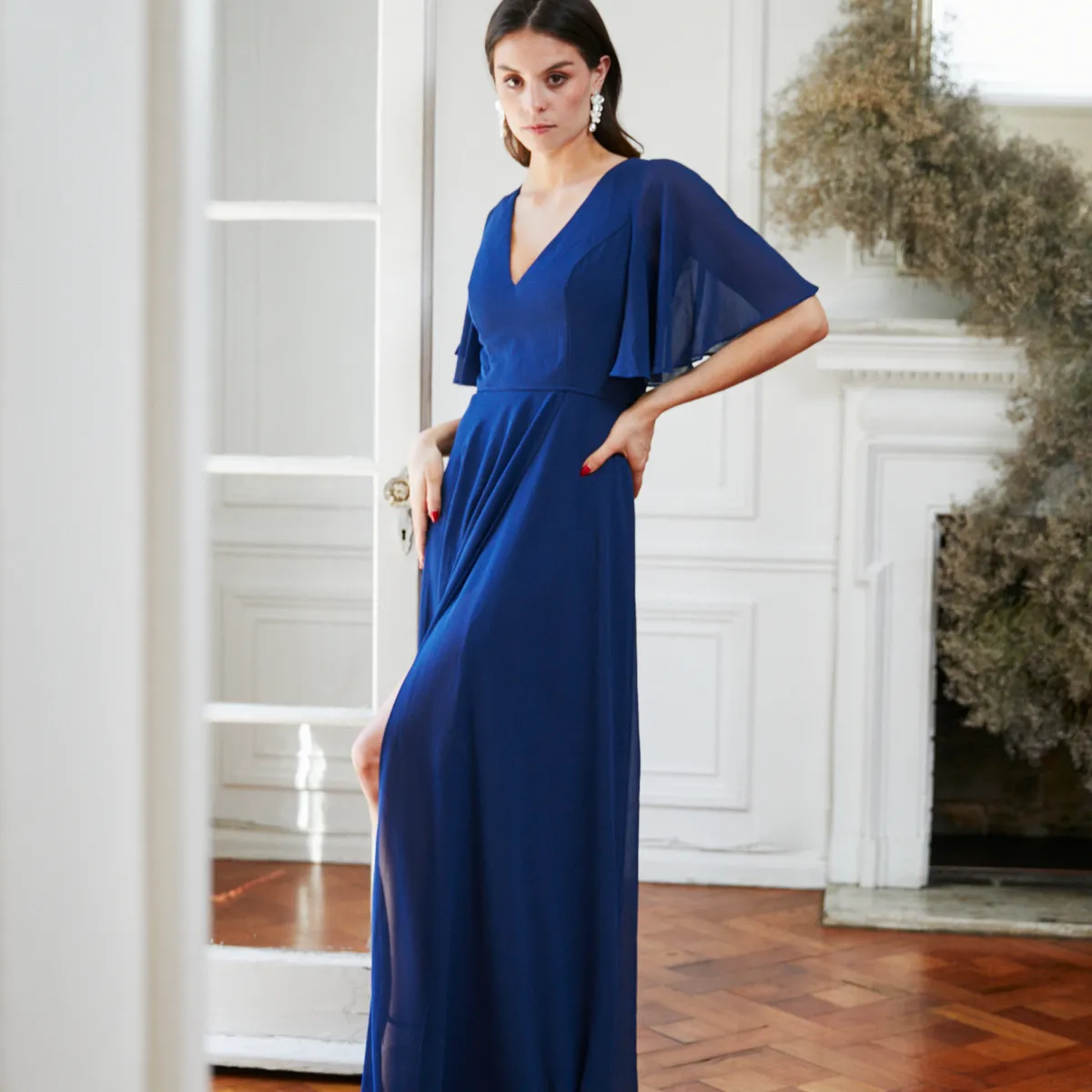 MI PLACARD - Vestido Largo de Fiesta Cristina Azul Oscuro