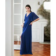 MI PLACARD - Vestido Largo de Fiesta Cristina Azul Oscuro