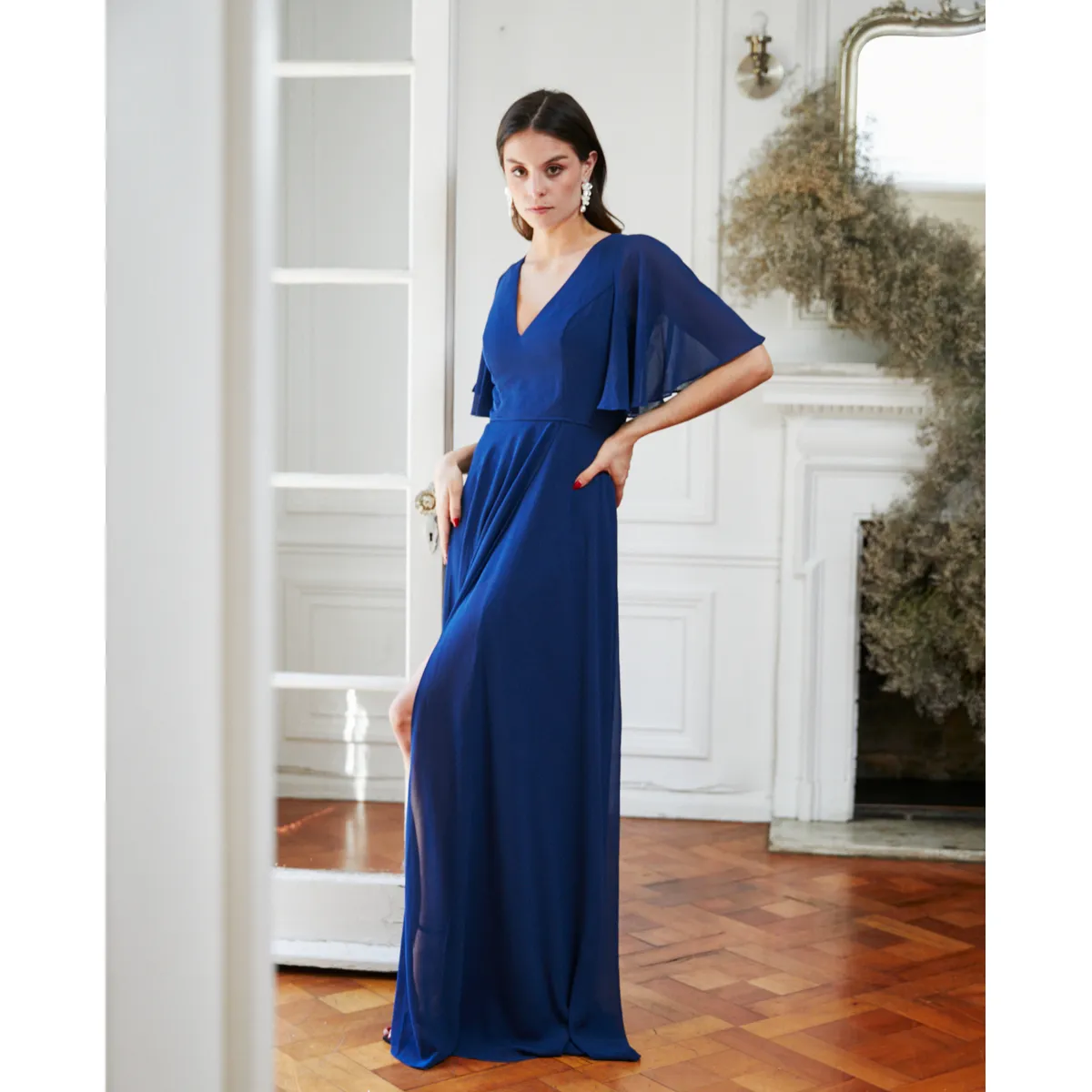 MI PLACARD - Vestido Largo de Fiesta Cristina Azul Oscuro