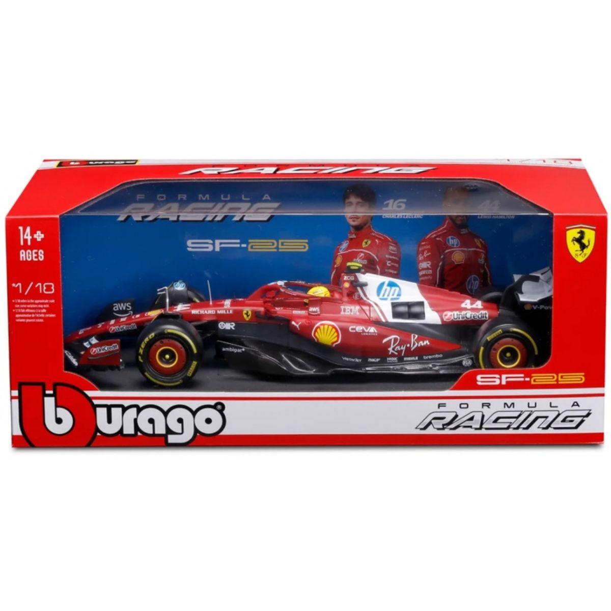 BBURAGO - BURAGO 16816 1-18 FERRARI 2025 SEASON CAR HAMILTON 44