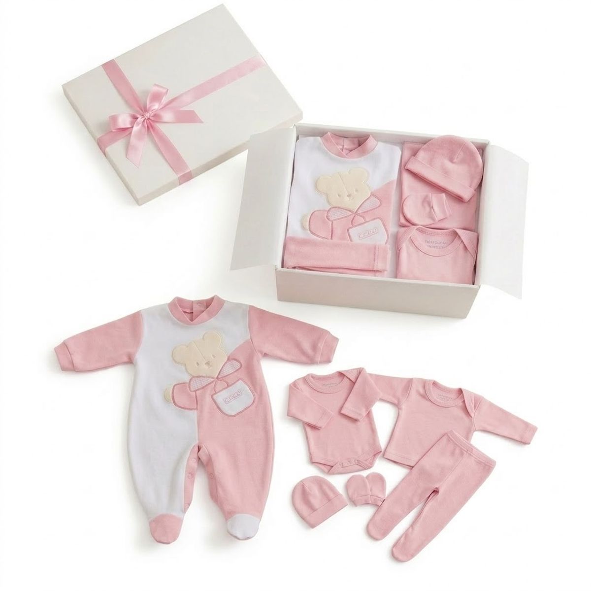 ENCANTO - Ajuar Bebé Con Enterito100% Algodón 0-3m Regalo Perfecto- Envío Gratis.