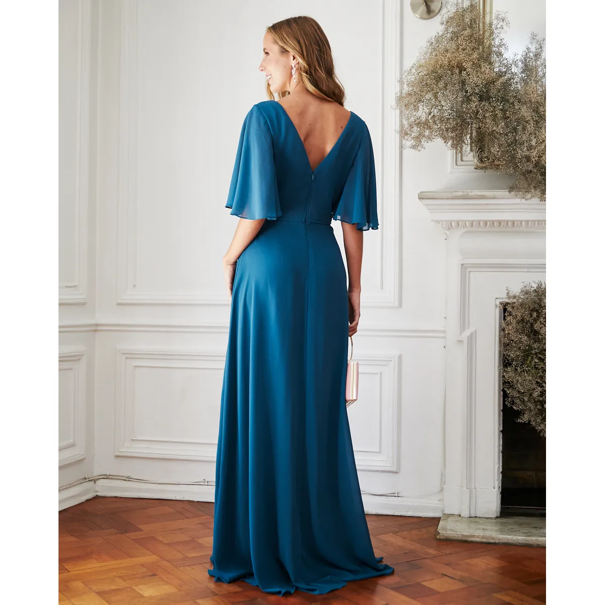 MI PLACARD - Vestido Largo de Fiesta Cristina Turquesa Oscuro