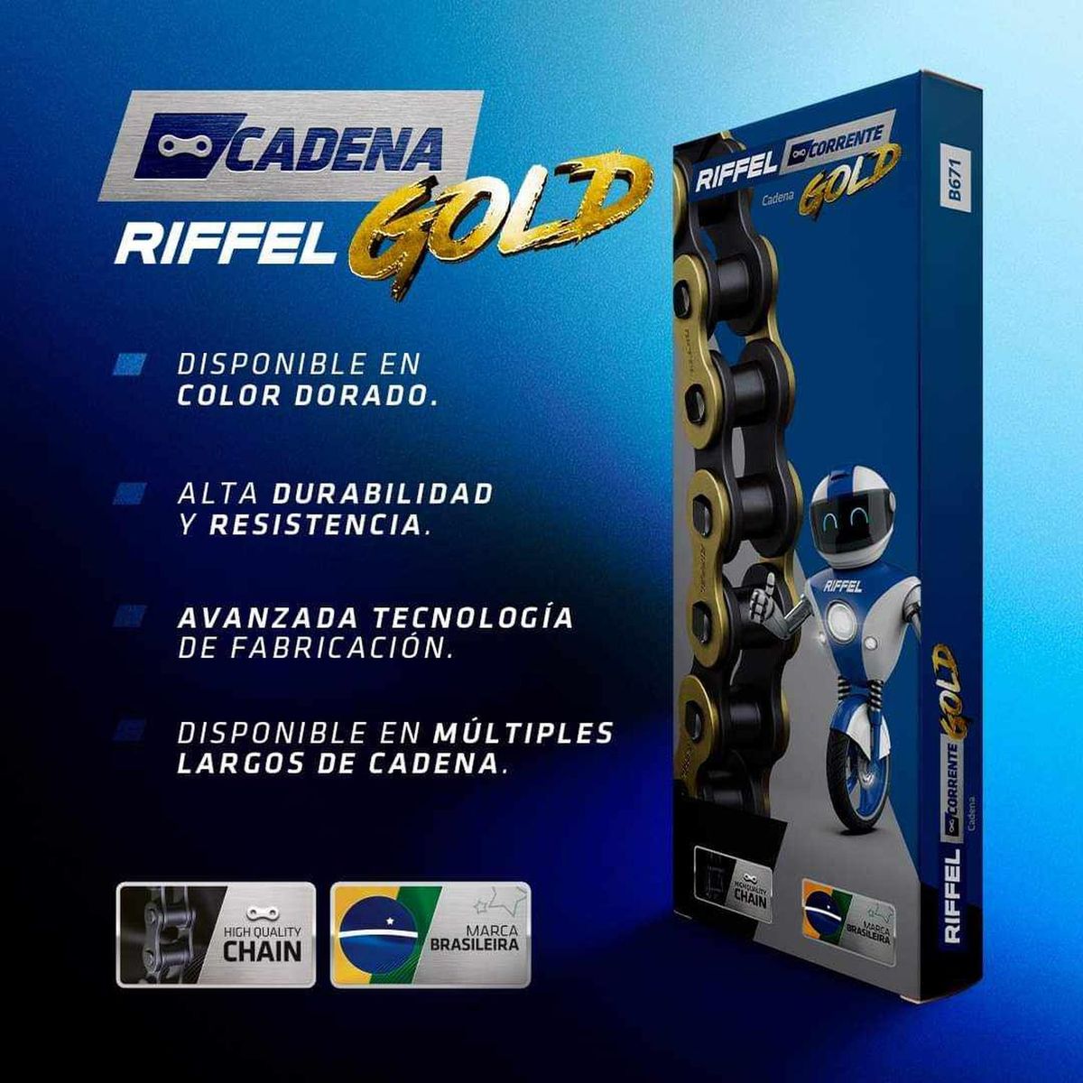 GENERICO - Kit Transmision Moto Honda Crf 250l Cadena Con Oring Dorada