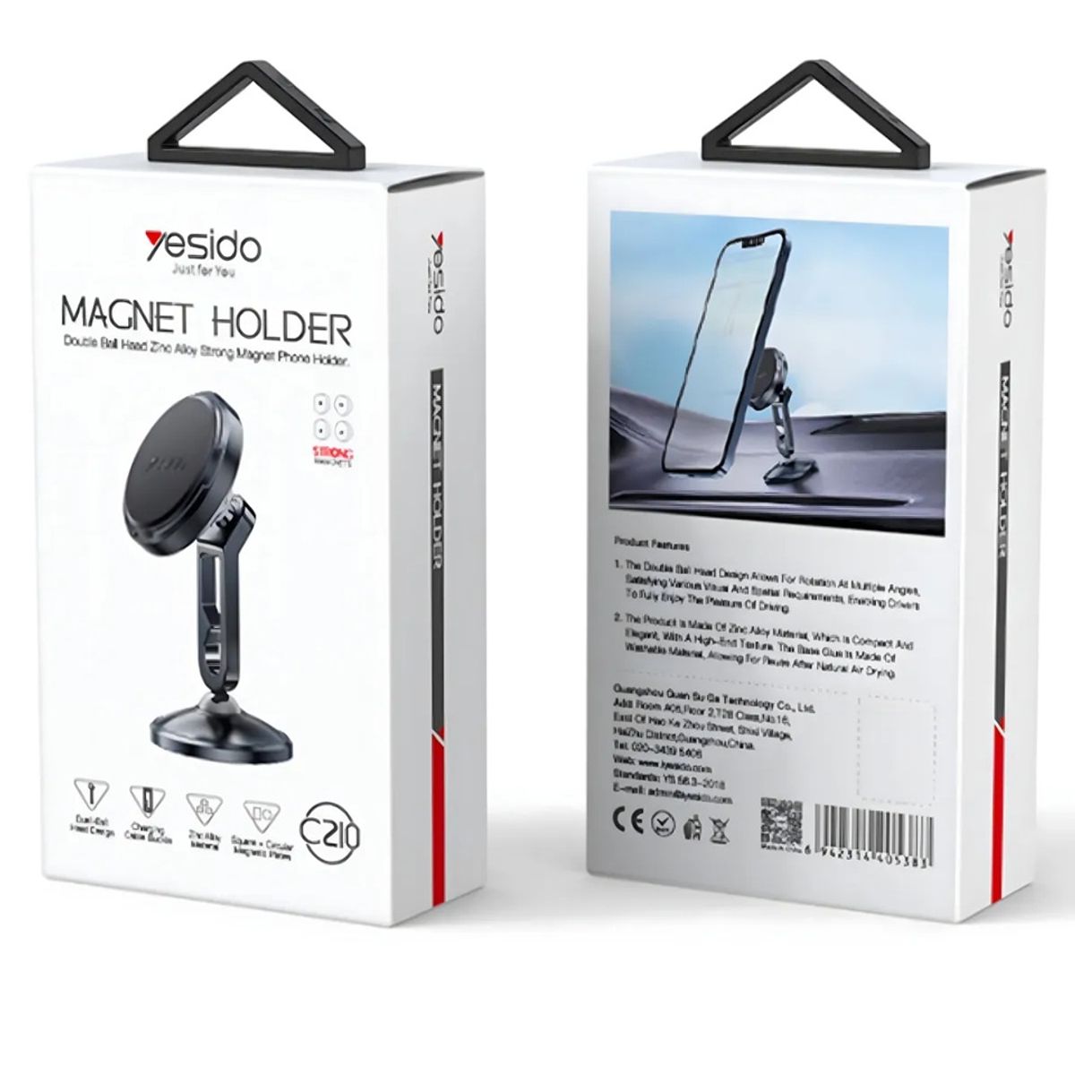 YESIDO - Soporte Holder Porta Celular Para Auto Magnetico Yesido C210