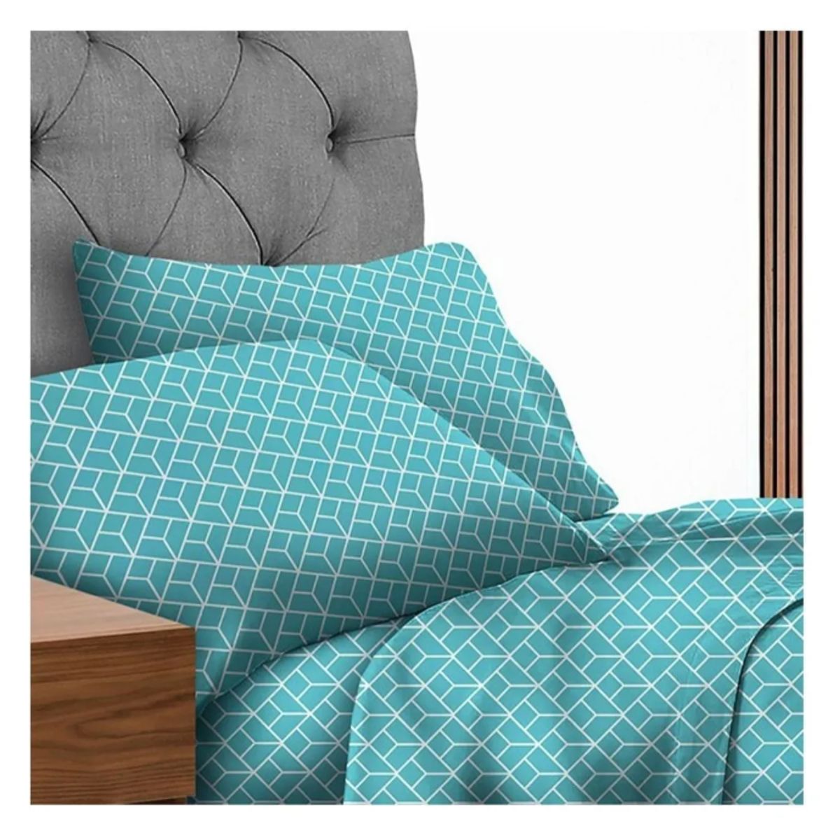 ILLUSIONS - Sábanas Illusions King De 144 Hilos Máximo Confort Deniz