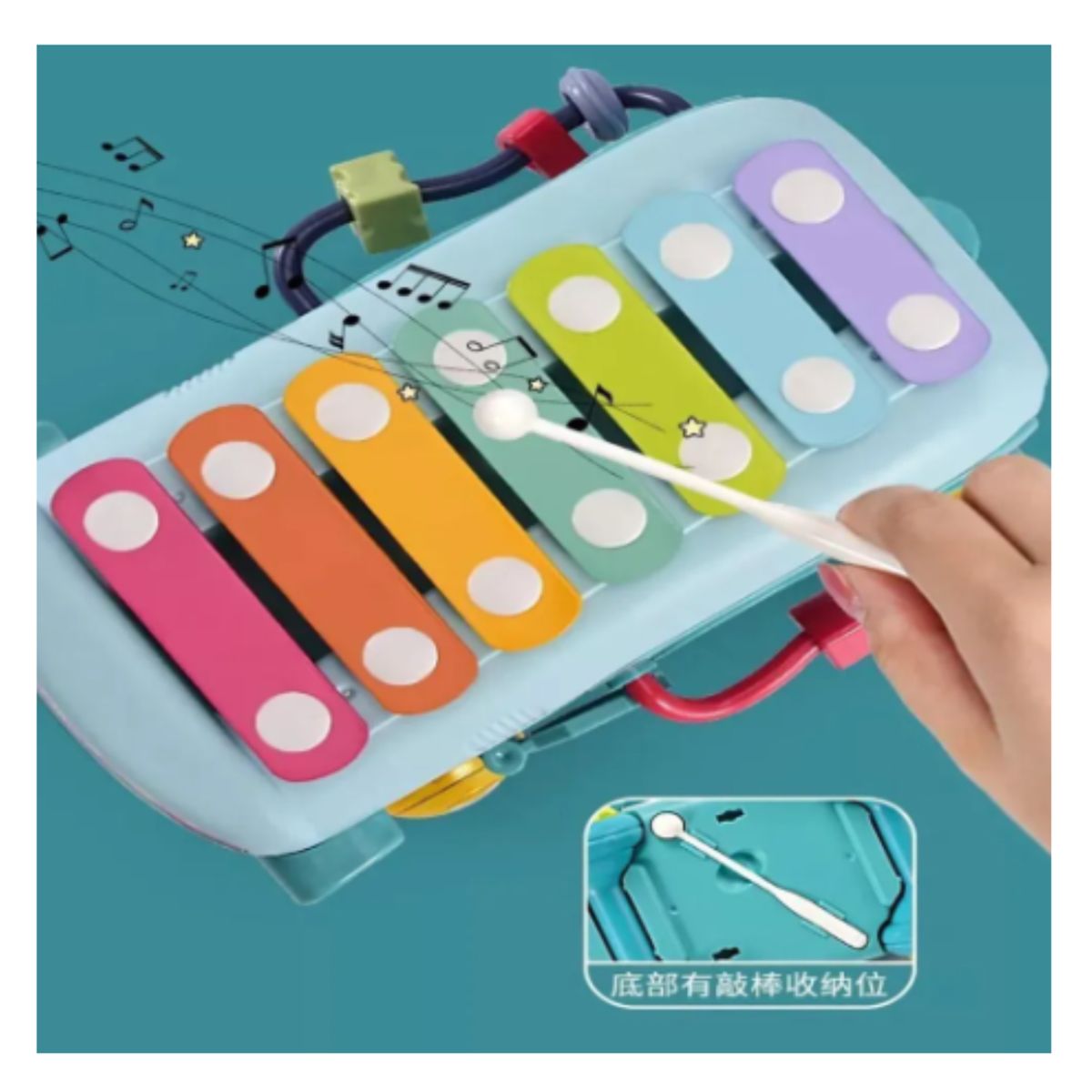 GENERICO - Juguete Autobus Niños Didactico Multifuncional Xilófono Azul