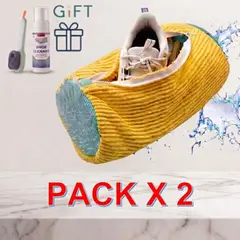 GENERICO - Bolsas Para Lavar Zapatillas Ropa Y Zapatos Protección Bolsa Protectora Pack x 2 + Cepillo Lavar