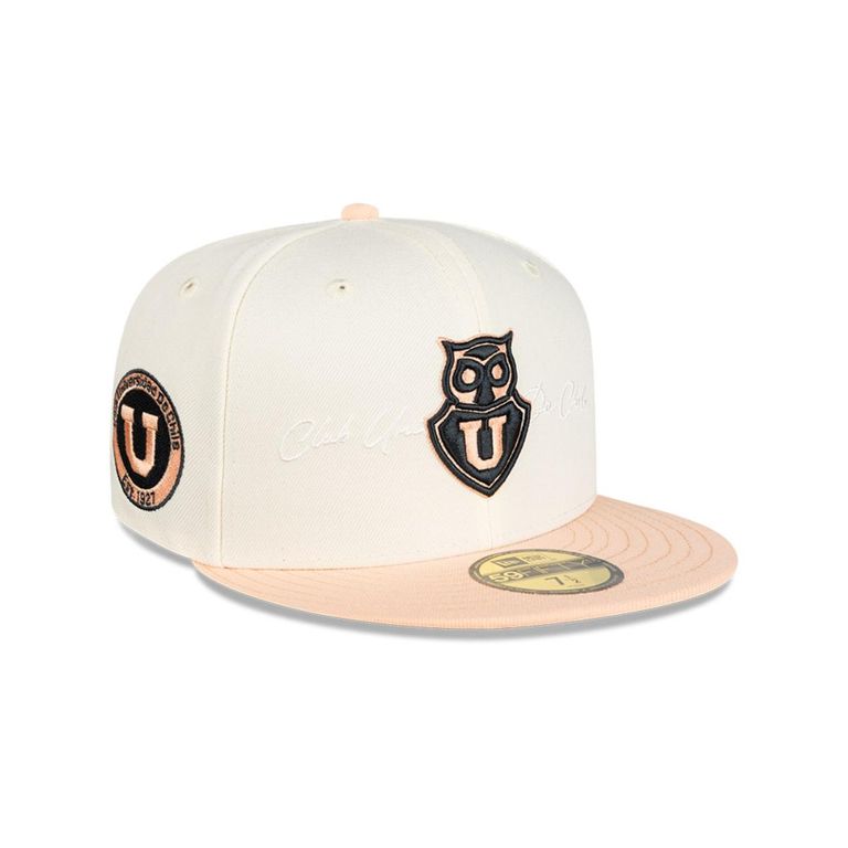 Gorra 59Fifty Universidad de Chile Futbol White and Pink Blanco 7 5/8