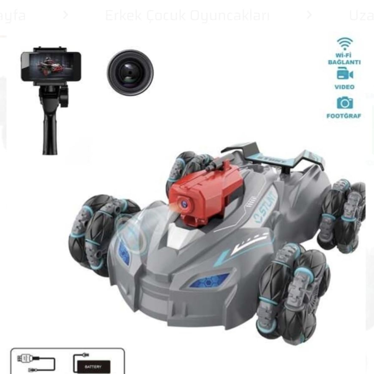 GENERICO - coche acrobático teledirigido con cámara WiFi Vardem