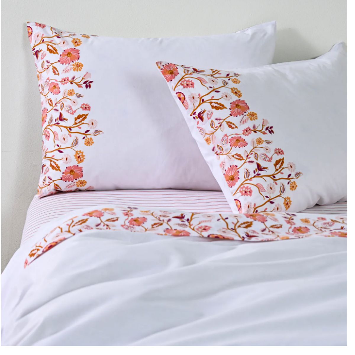 CANNON - Juego de Sabanas 1.5 Plaza AF Cannon 144 Hilos Trópico coral