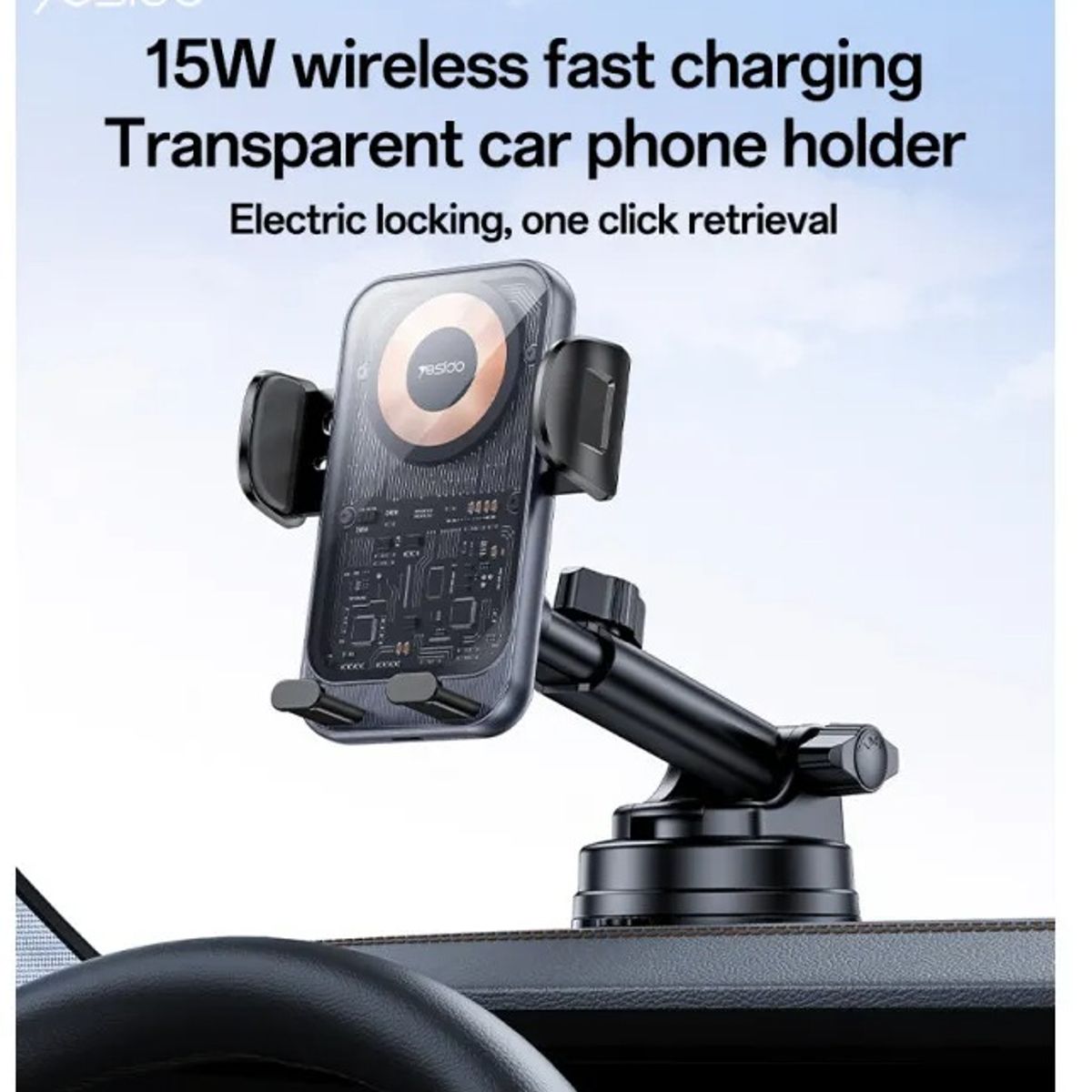YESIDO - Soporte Porta Celular Holder Para Auto Carga Inalambrica Magsafe15w C307 Yesido
