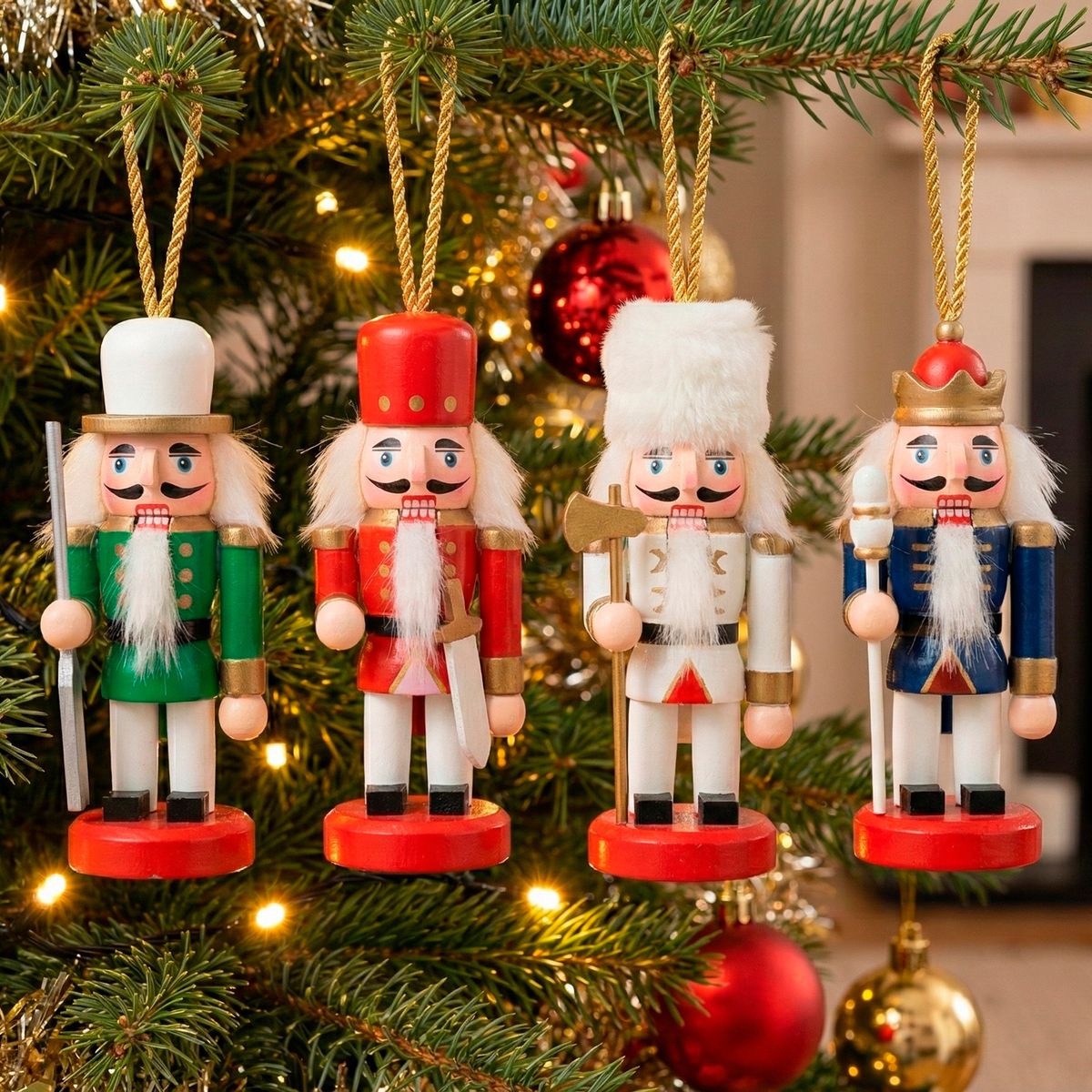 GENERICO - Set de 4 Soldados Cascanueces 10cm Navidad Pascuero !