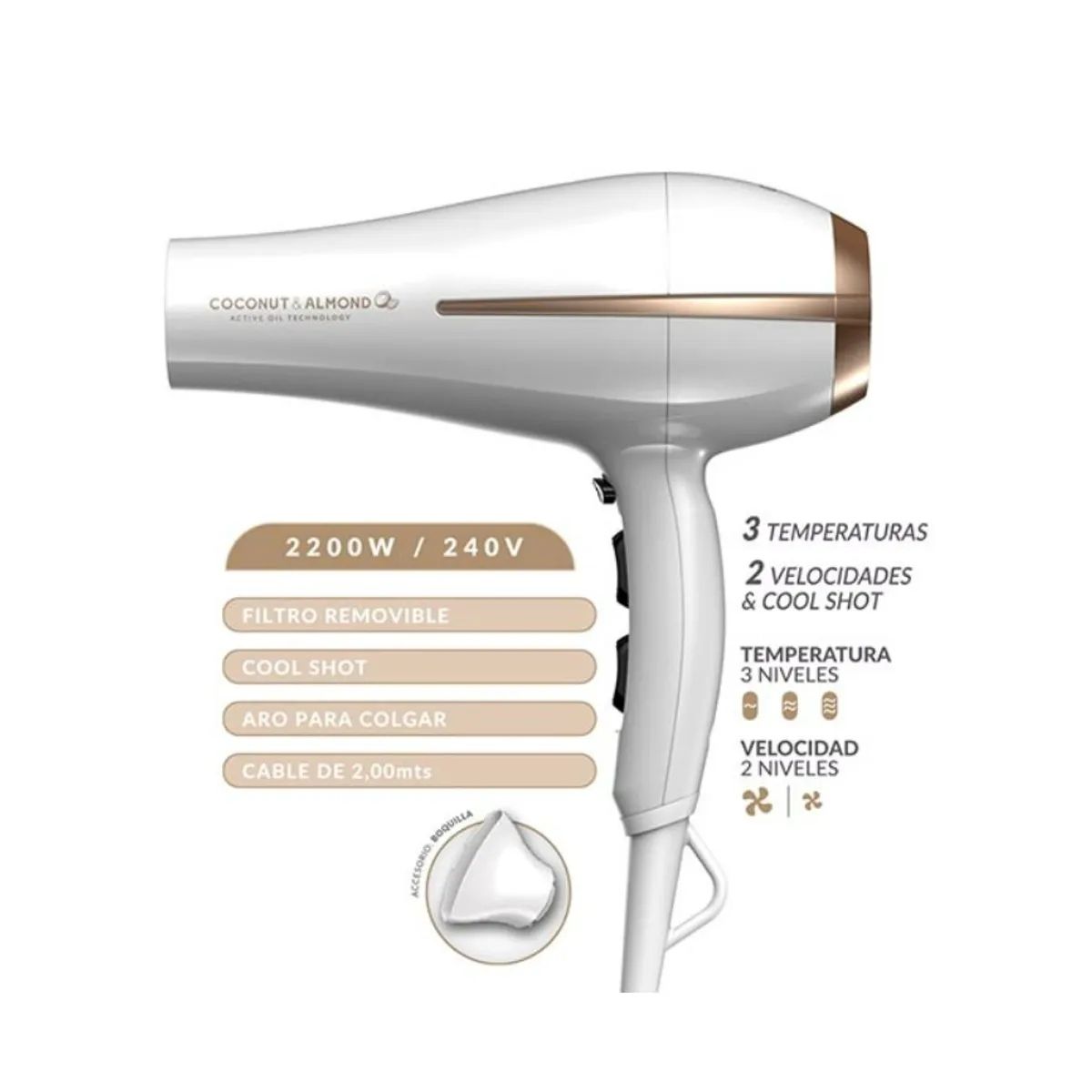 GAMA - SECADOR DE PELO GAMA BORA COCONUT St 220