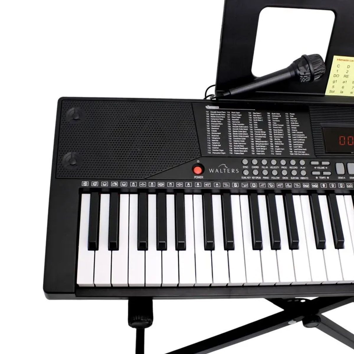 WALTERS - Pack Teclado Inicio + Atril + Funda 61 Teclas Walters