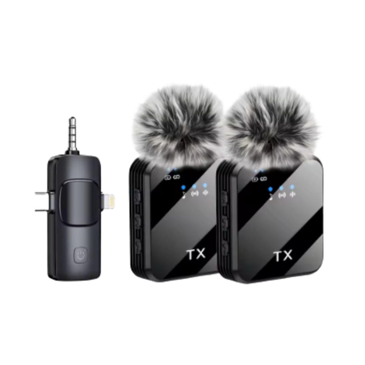 GENERICO - Microfono Inalambrico 3 en 1 para Cámara, iPhone, Android