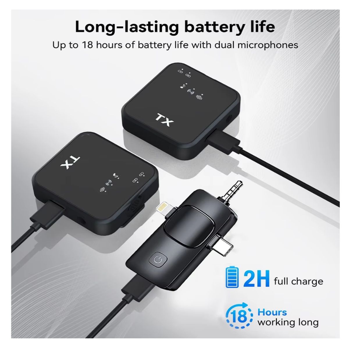 GENERICO - Microfono Inalambrico 3 en 1 para Cámara, iPhone, Android