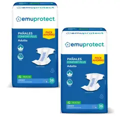 EMUMED - Emuprotect Comfort Plus 36 Und X 2 Paq 72 Pañales G