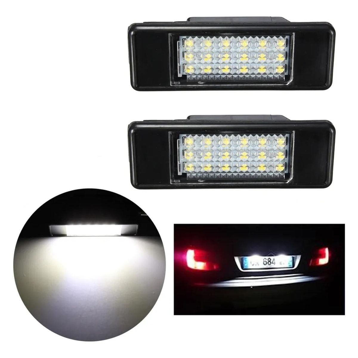 GENERICO - Luz Led Matricula PPU Peugeot 207 1007 307 308 3008 406 407 607