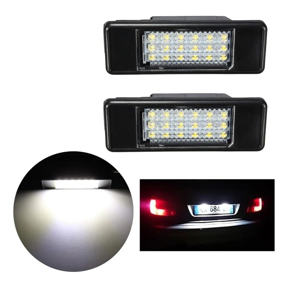 GENERICO - Luz Led Matricula PPU Peugeot 207 1007 307 308 3008 406 407 607