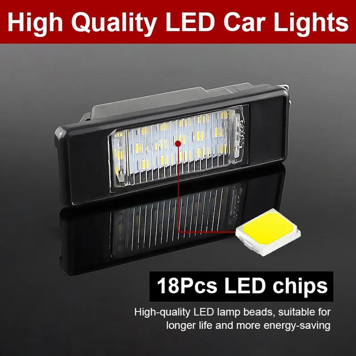 GENERICO - Luz Led Matricula PPU Peugeot 207 1007 307 308 3008 406 407 607