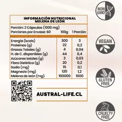 GENERICO - Melena de Leon 1000mg– 120 Cápsulas-Austral Life