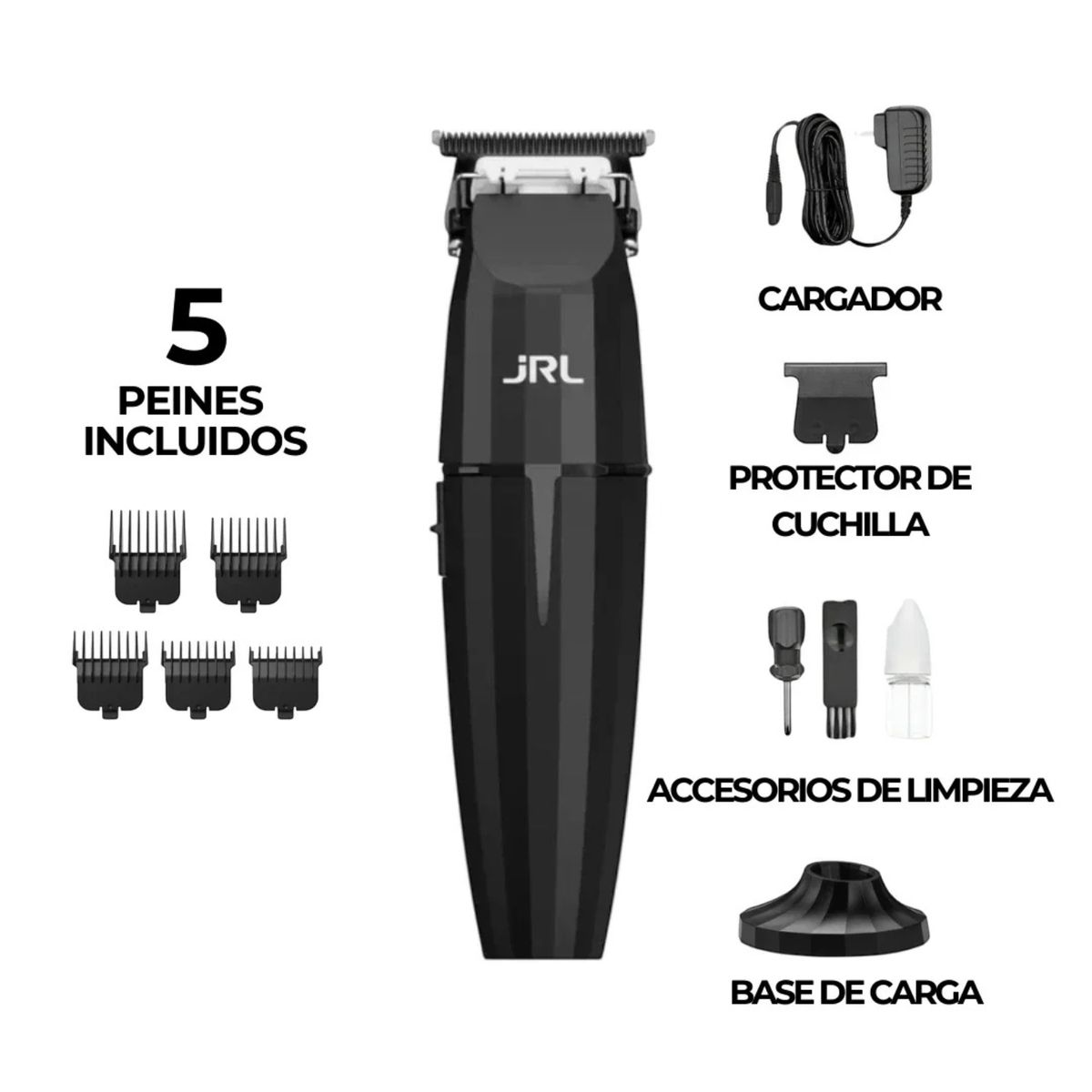 JRL - Maquina Trimmer Patillera Profesional Jrl Onyx Con Base