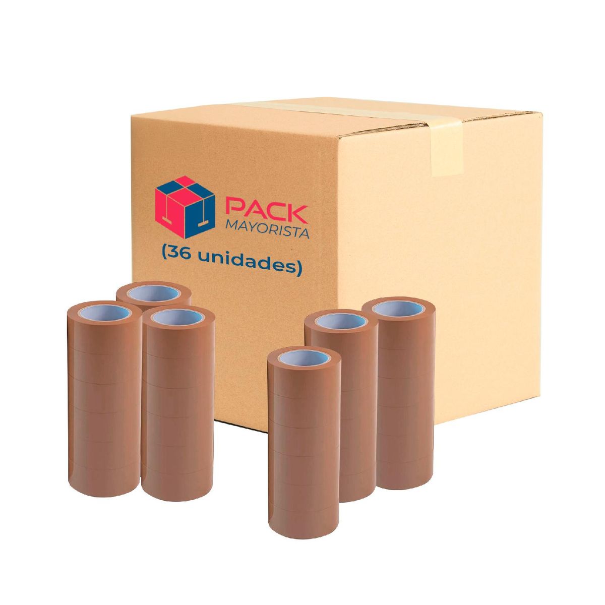 GENERICO - Cinta de Embalaje Café Silenciosa 48mm*40m - Pack Mayorista - 36 uds