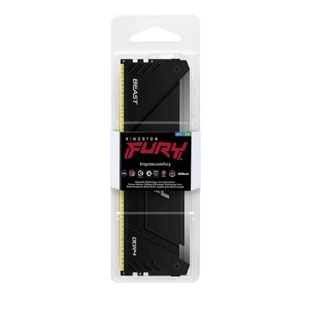KINGSTON - Memoria RAM Kingston FURY Beast RGB de 8GB DDR4 3200MHz DIMM